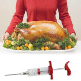 Meat Injector, Plastic Marinade Turkey Injector with 1-oz Capacity 1 pcs stainless steel needles （red） In Australia - Darrahopens