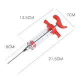 Meat Injector, Plastic Marinade Turkey Injector with 1-oz Capacity 1 pcs stainless steel needles （red）