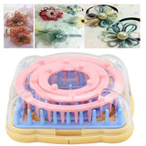 Flower Knitting Loom Kit,DIY Wool Yarn Flower Maker Weaver Tool Set with Needle Square flower weaving device