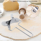 2 Pieces Stainless Steel Pastry Rolling Cutter Circle Dough Blade Roller Dumpling Wrapper Mould Pie DIY, Gift