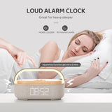 Bluetooth Speaker Alarm Clock with Wireless Charger, LED Night Light, 1800mAh Battery - For Bedroom, Home In Australia - Darrahopens