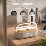 Bluetooth Speaker Alarm Clock with Wireless Charger, LED Night Light, 1800mAh Battery - For Bedroom, Home In Australia - Darrahopens