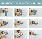 Collapsible Water Bottles Cups Leakproof Valve Reusable BPA Free Silicone Foldable Travel Water Bottle Cup for Gym Camping Hiking