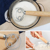 Danish Dough Whisk, Stainless Steel Dutch Style Hand Bread Mixer Dough Whisk Perfect Baking Tool For Pastry or Pizza In Australia - Darrahopens