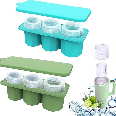 2 PCS Ice Cube Tray, Ice Cube Tray for Tumbler, New Silicone Ice Cube Maker With Lid, Easy Fill and Release Ice