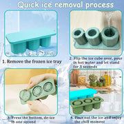 2 PCS Ice Cube Tray, Ice Cube Tray for Tumbler, New Silicone Ice Cube Maker With Lid, Easy Fill and Release Ice
