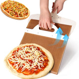 Smart Slider that Transfer Pizza Perfectly,Pizza Peel Slider, Pizza Paddle Slider With Handle & Baking Cloth Non-Stick