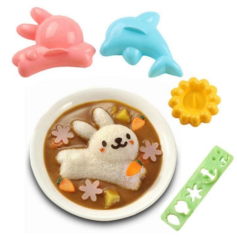 Rice Shaper Boil Egg Molds Stencils for Kids Bunny Stencil Kitchen Animal Molds Onigiri Shaper Rice Ball Makers In Australia - Darrahopens