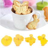 4Pcs Halloween Cookie Moulds, 3D Halloween Mould Stamp Cookie Cutter with Plunger Stamp, DIY Baking Mould Halloween Cookie