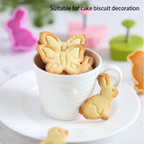 4Pcs Halloween Cookie Moulds, 3D Halloween Mould Stamp Cookie Cutter with Plunger Stamp, DIY Baking Mould Halloween Cookie