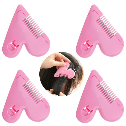 4 PACK Mini Hair Cutter Comb, Hair Split End Trimmer, Bangs Trimmer ABS Protective Cover, Dustproof Design Organizes Broken