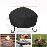 420D Heavy Duty Oxford Fabric Firepit Cover Round, Full Coverage Patio Outdoor Fireplace Cover, Waterproof Fire Bowl Cover