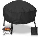 420D Heavy Duty Oxford Fabric Firepit Cover Round, Full Coverage Patio Outdoor Fireplace Cover, Waterproof Fire Bowl Cover