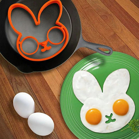 Breakfast Mold Silicone Egg Pancake Ring Shaper Cooking Tool DIY Kitchen Accessories Gadget Egg Fired Mould (Rabbit)