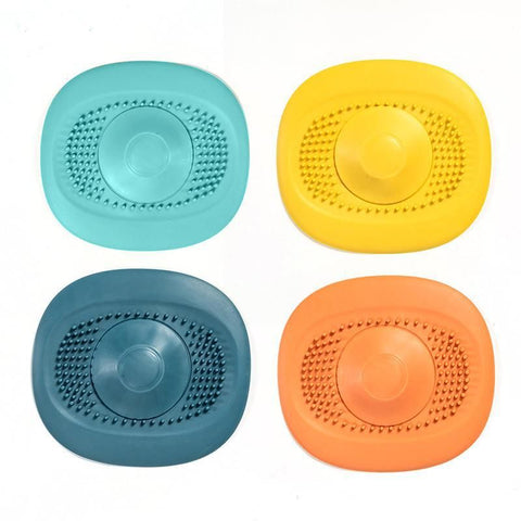 Hair Catcher Silicone Hair Stopper Square Hair Drain Cover,Bathtub Shower Drain Protectors with Suction Cups for Bathroom Bathtub