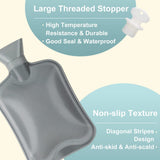 Hot Water Bottle, Rubber Hot Water Bottle for Pain Relief, Hot Water Bag for Cramps, Bed Warmer for Hand Feet Waist