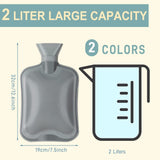 Hot Water Bottle, Rubber Hot Water Bottle for Pain Relief, Hot Water Bag for Cramps, Bed Warmer for Hand Feet Waist