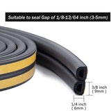 Weather Stripping Seal Strip for Doors/Windows 16 Feet, Self-Adhesive Backing Seals Large Gap Easy Cut to Size