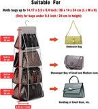 Handbag Hanging Purse Organizer for Closet, 8 Pocket Handbag Storage Organizer Hanger Oxford Cloth Closet Organizer for Family