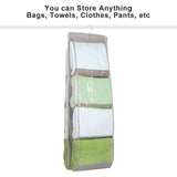 Handbag Hanging Purse Organizer for Closet, 8 Pocket Handbag Storage Organizer Hanger Oxford Cloth Closet Organizer for Family