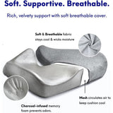 Memory Foam Seat Cushion for Tailbone Pain Relief - Ergonomic Office Chair Cushion for Back Pain - Non-Slip Wheelchair Cushions