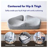 Memory Foam Seat Cushion for Tailbone Pain Relief - Ergonomic Office Chair Cushion for Back Pain - Non-Slip Wheelchair Cushions