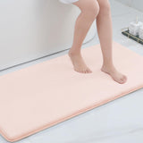 Memory Foam Bath Mat 40*60cm, Extra Soft Absorbent Bathroom Rugs Non Slip Bath Rug Runner for Shower Bathroom Floors, Pink