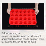 Silicone Mini Muffin Pan 24 Cups Mini Cupcake Pans, BPA Free Mini Muffin Tin for Baking Nonstick 1pcs