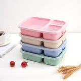 4 Pack Bento Lunch Box Compartment Wheat Straw Meal Prep Food Storage Containers Plastic, Microwave and Dishwasher Safe In Australia - Darrahopens