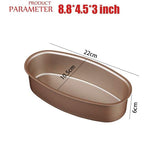 Baking Pan Cake Pan Non-Stick Cheesecake Pan Baking Mold Food Grade Carbon Steel Oval Shaped Bread Loaf Pan Bakeware Golden