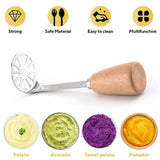 Potato Masher Mini Bean Masher Potatoes Masher with Wood Non Slip Handle,Stainless Steel Masher Kitchen Tool for Avocado In Australia - Darrahopens