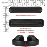 Leather Headband Pad Compatible with Headphones Replacement Band, Headset Head Cushion Cover Repair Part (Black)