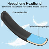 Leather Headband Pad Compatible with Headphones Replacement Band, Headset Head Cushion Cover Repair Part (Black)