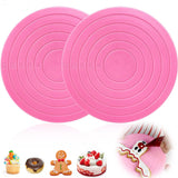 2Pcs Cake Decorating Turntable,5.5inch Rotating Cake Turntable, Turns Smoothly Revolving Cake Stand Cake Decorating Baking