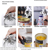 Stainless Steel Can Opener,Comfortable Handle, Sharp Blade Smooth Edge, Multifunctional Bottle Opener,Large Lid Openers