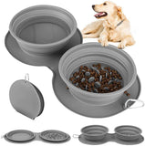 Dog Bowls, Foldable Silicone pet Travel Feeder, Choking and Spitting Proof, 2 Combination Dog and cat Food Bowls In Australia - Darrahopens