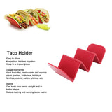Foldable Holders , Red Taco Holder for Soft & Hard Taco Shells, Collapses for Improved Kitchen Storage & Organization