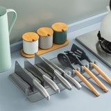 Knife Holder, In Drawer Knife Block Holder Expandable Knife Organizer, Spoon Rest for Stove Top,Flat Knife Block