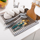 Roll Up Dish Drying Rack Over Sink Drying Rack Sink Cover Kitchen Sink Accessories Gadget Multipurpose Organizer Foldable