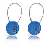 2 PCS（blue）3-Digit Combination Lock Blue Waterproof Luggage Locks Bag Padlocks for Small Gate, Locker, School Gym Sports Locker