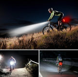 （3-piece set）Bike Lights suit, USB Rechargeable LED Bicycle Torch Light Set, Front Headlight with Quick Release, Super Bright, Waterproof