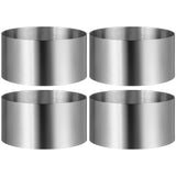 4 pcs Stainless Steel Round Cake Mold Mousse Mold Cake Ring Cookie Baking Mold Biscuit Making Tools (4x4x1.9inch)