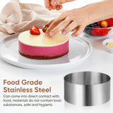 4 pcs Stainless Steel Round Cake Mold Mousse Mold Cake Ring Cookie Baking Mold Biscuit Making Tools (4x4x1.9inch)