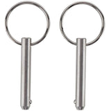 2 Pack Quick Release Pin, Diameter 1/4", Usable Length 1-1/2", Overall Length 2", Full 316 Stainless Steel, Marine Hardware