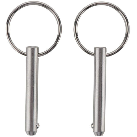 2 Pack Quick Release Pin, Diameter 1/4", Usable Length 1-1/2", Overall Length 2", Full 316 Stainless Steel, Marine Hardware