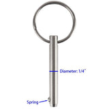 2 Pack Quick Release Pin, Diameter 1/4", Usable Length 1-1/2", Overall Length 2", Full 316 Stainless Steel, Marine Hardware