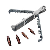 5 Pcs Mini Ratchet Wrench Set, High Torque Offset Reversible Screwdriver, with Phillips, Slotted, Hex, Torx for Tight Spaces