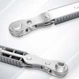 5 Pcs Mini Ratchet Wrench Set, High Torque Offset Reversible Screwdriver, with Phillips, Slotted, Hex, Torx for Tight Spaces