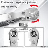 5 Pcs Mini Ratchet Wrench Set, High Torque Offset Reversible Screwdriver, with Phillips, Slotted, Hex, Torx for Tight Spaces