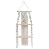 Wall Hanging Shelf 2 Tier Boho Wall Plant Hanger Shelves, Handmade of Woven Rope Boho Shelves Organizer for Living Room Bathroom In Australia - Darrahopens